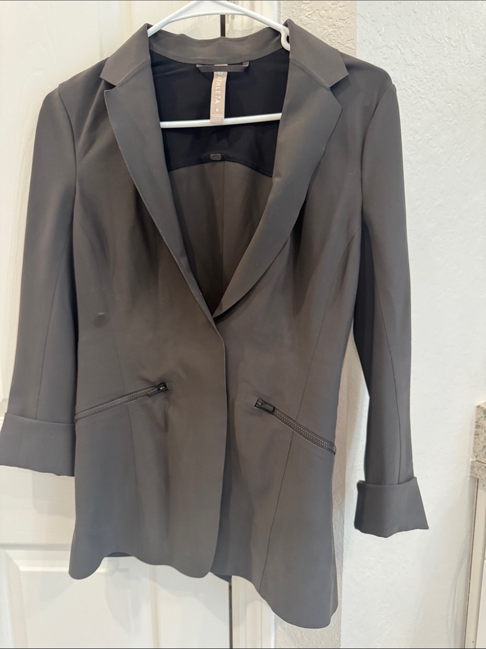 Athleta Tailored Dark green Blazer with Zip Pockets